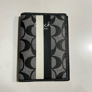 Coach Modern Varsity Stripe passport case in signature canvas